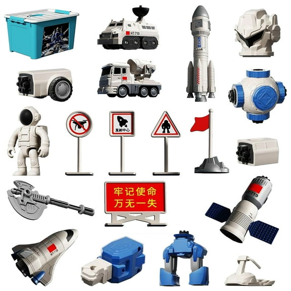 kjfeif Rocket Car Toy,Rocket Toys for Kids 35,Toys DIY Educational Puzzle Play Set with Storage Box Gift ,Suit for Boys & Girls 3-12 Years Old Birthday Gift