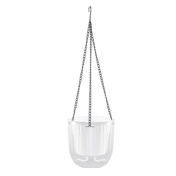 kjfeif Self Watering Hanging Planter Indoor 6.5 Inch Hanging Baskets for Plants Outdoor Plastic Hanging Flower Pot with Chains Drainage Holes for Garden Home