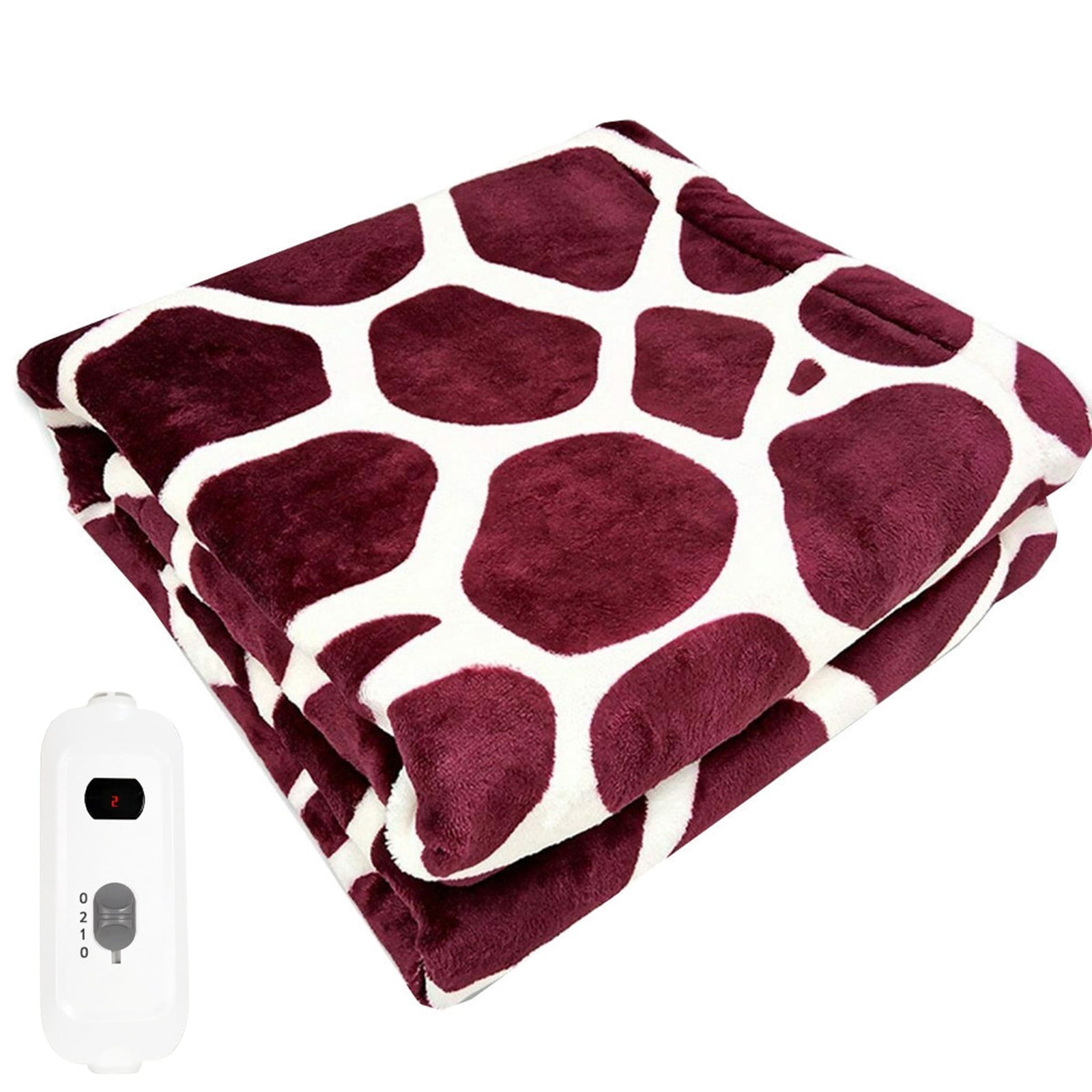 kjfeif Soft Flannel Electric Heated, Winter Warm Blanket Electric Heated Soft Machine Washable Sherpa Heated Blanket with Overheating Protection