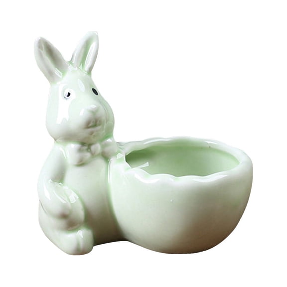 kjfeif Unique Design Easter Rabbit Mini Ceramic Succulent Plant Pots , Thumb Flower Pots for Small Plants and Decorative Objects , Modern Style for Home and Garden