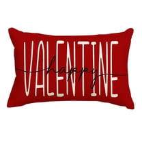kjfeif Valentines Day Lumbar Pillow Covers 12X20 Inch Red Heart Valentine's Day Decorative Rectangular Pillow Cases Cute Holiday Throw Pillows Home Decor for Sofa Porch Couch Outdoor