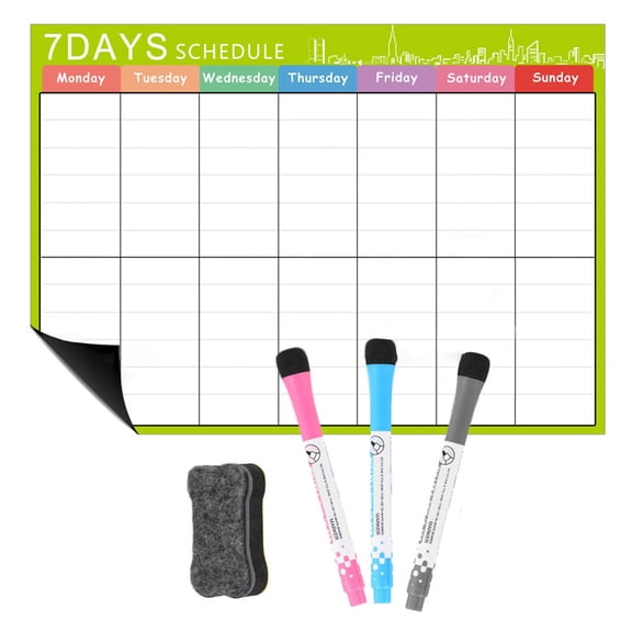 kjfeif Whiteboard Family Planning Schedule Board Refrigerator Wall 3 Color Marker And 1 Eraser for Fridge Wall Door - Shopping, Meal/Menu, To Do List, Family Schedule Planning Board, 14"x11"