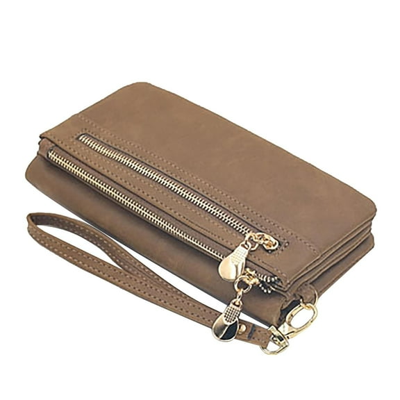 kjfeif Womens Vintage Large Capacity Long Leather Wallet Clutch Zipper Purses Card Holder Ladies Wristband Wallets Super, Christmas Stocking Stuffers Gift for Kids