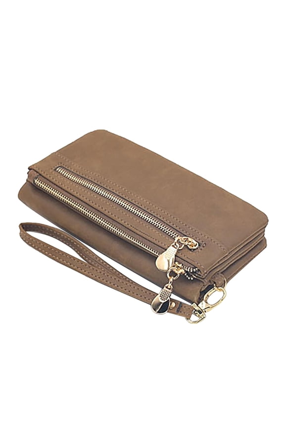 Womens Vintage Large Capacity Long Leather Wallet Clutch Zipper Purses Card Holder Ladies Wristband Wallets Super, Christmas Stocking Stuffers Gift for Kids