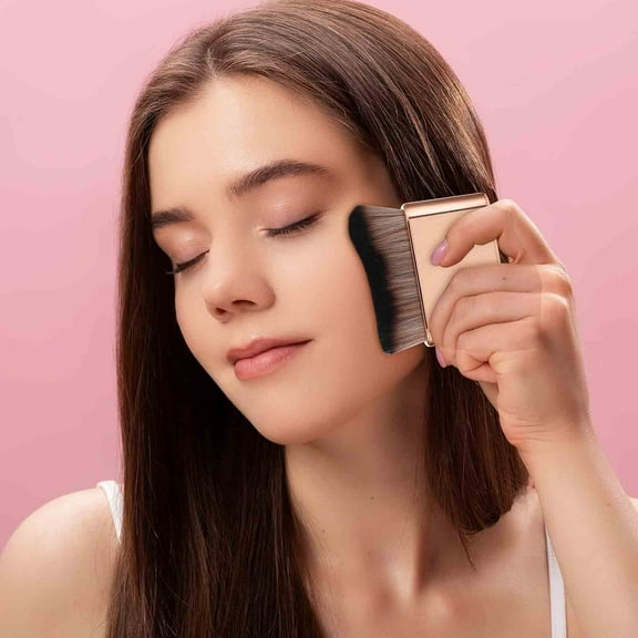 kkbbma under $5 1Pcs Kabuki Makeup Brush, Makeup Brush Kabuki Brush for Foundation Blush,Large Self Tanner Brush for Body Face,Professional Makeup Brush Set for Women