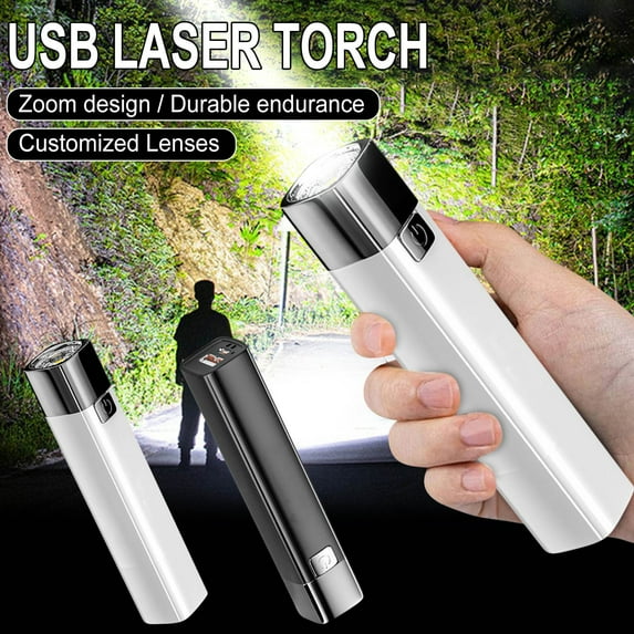 kkbbma under $5 1Pcs Rechargeable Flashlight, Rechargeable Flashlight, High Lumens LED Flashlight, USB Flashlight, Handheld Powerful Flash Light, Camping Flashlight, Waterproof Flashlight