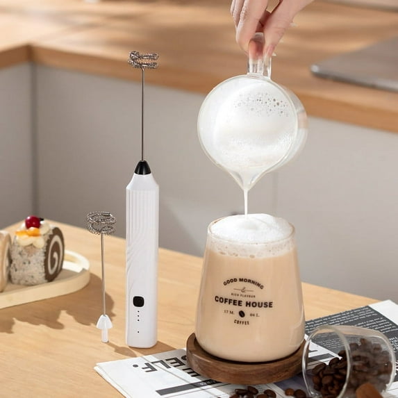 kkbbma under $5 2Pcs Milk Coffee Stirrer, Milk Frother Coffee Stirrer, Handheld Electric Milk Frother, Mini Battery Operated Drink Mixer, Portable Milk Coffee Whisk