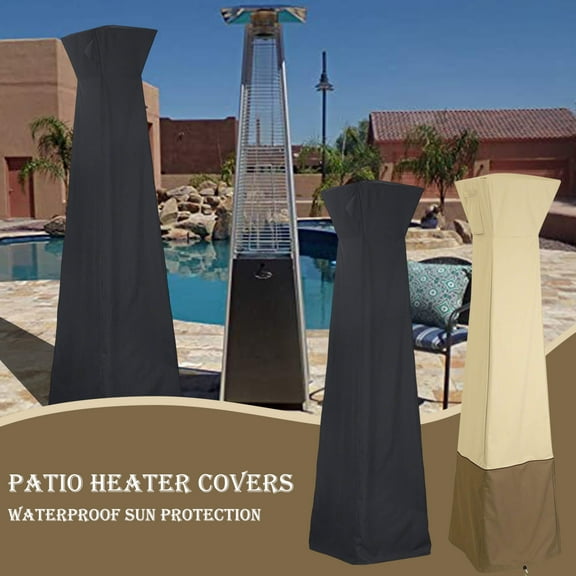 kkbbma under $5 2Pcs Patio Heater Covers, Heavy Duty Patio Heater Cover, Waterproof Outdoor Heater Protector, Garden Heater Weatherproof Cover, Zippered Heater Dust Cover