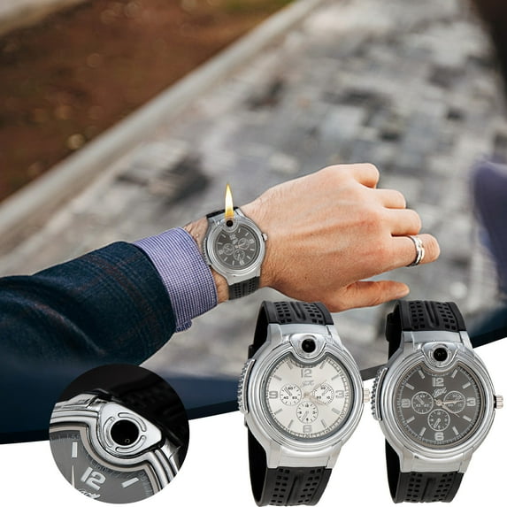kkbbma under $5 2Pcs Watch Lighter, Windproof Butane Lighter Watch,Vintage Retro Lighter Timepiece,Reusable Metal Cigarette Lighter,Unique Watch Lighter Gift,Mens Accessory Sports Lighter