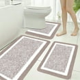 thumbnail image 1 of kkbbma under $5 3-Piece Bathroom Rug Set, 3 Piece Bathroom Rugs Set, Extra Large Plush Shower Mat, U Shape Toilet Lid Cover Mat, Super Absorbent Microfiber Bath Mat, 1 of 7