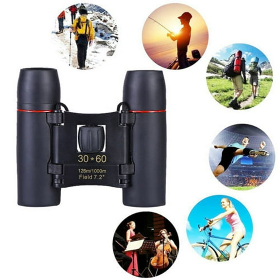 kkbbma under $5 30 x 60 Binoculars, 30x60 Portable Mini Binoculars, Compact Folding Travel Telescope, Outdoor Bird Watching Binoculars, Pocket Size Binoculars With Bag, Hiking Camping Binoculars