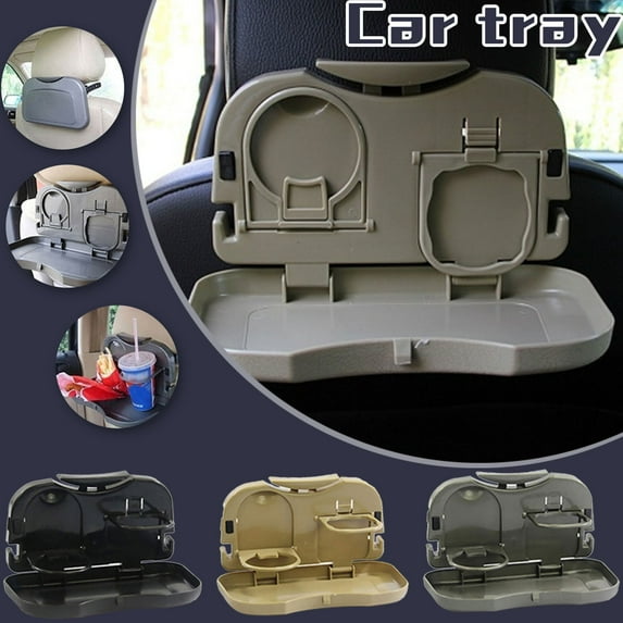 kkbbma under $5 3Pcs Car Folding Tray, Car Folding Table Back Seat Tray, Auto Drink Food Cup Holder Storage Organizer, Vehicle Tray, Car Organizer, Travel Tray
