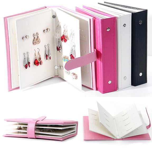 kkbbma under $5 3Pcs Earring Storage Novel, Earrings Storage Novels Jewelry Organizer, Hanging Earrings Display Props, Large Capacity Earring Holder, 42 Pair Earring Storage Case