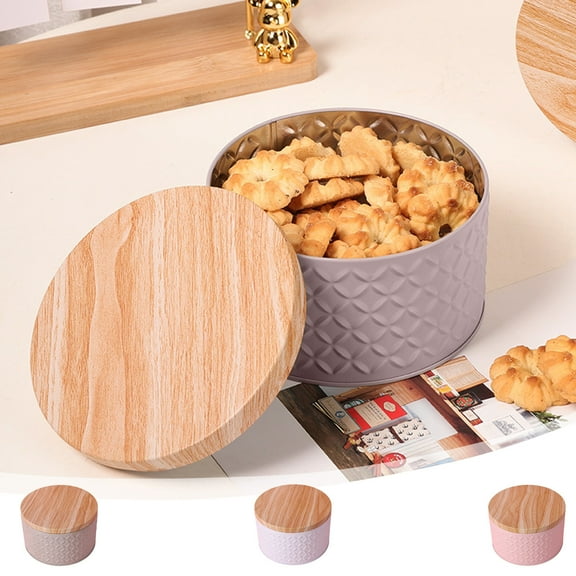 kkbbma under $5 3Pcs Storage Tin, Iron Storage Box, Round Large Cake Snack Food Container, Thousand Layer Cake Snow Cake Baked Candy Storage, Sealing Preservation Gift Box, Kitchen Pantry Organizer