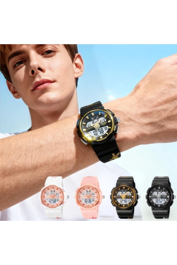 under $5 4Pcs Digital Watch, Mens Digital LED Watch,Waterproof Sport Watch with Alarm Stopwatch,Backlight Military Watch forBoys,Teen Casual Electronic Watch,Rabbit Dial Fashion Watch