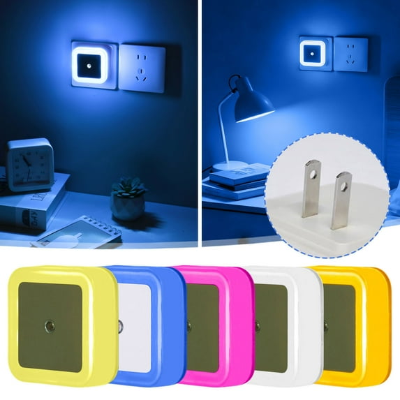 kkbbma under $5 5Pcs LED Night Light, LED Motion Sensor Night Light, Plug in Wall Automatic Dusk to Dawn Light, Warm White Night Light forKidsBedroom Kitchen Hallway, Energy Saving Night Lamp