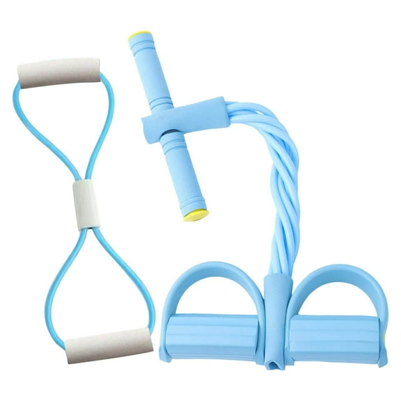 kkbbma under $5 6 Tube Pedal Fitness Rope, 6 Tube Pedal Resistance Band, Ankle Stretcher Exercise Rope, Fitness Pull Rope Home Gym, Strength Training Elastic Bands, 8-Shaped Handle Tension Rope
