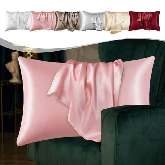 kkbbma under $5 6Pcs Satin Pillowcase, Satin Pillowcase for Hair and Skin 20x30 Inches, Smooth Cooling Pillow Cover Standard Size, Polyester Soft Pillowcase Anti Frizz, Luxury Bedding Pillow Case