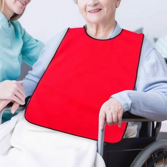 kkbbma under $5 Adult Bib, Adult Bib for Elderly Seniors, Adjustable Washable Eating Cloth Clothing Protector, Large Coverage Drooling Bib for Disabled Adults, Caregiver Supplies, Reusable Bib