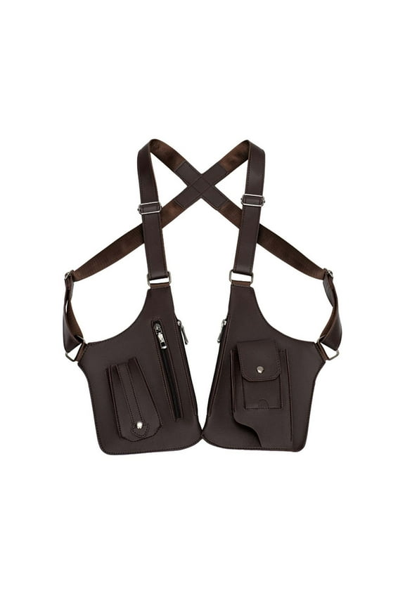 under $5 Anti-Theft Sling Bag, Double Shoulder Anti Theft Bag, Vintage Leather Crossbody Security Bag, Medieval Steampunk Style Chest Bag, Travel Hiking Cycling Utility Bag