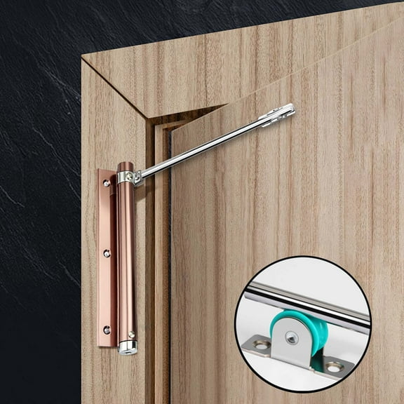 kkbbma under $5 Automatic Door Closer, Automatic Door Closer Hydraulic Buffer, Home Outward Opening Door Closing Device, Commercial Heavy Duty Door Closers, Adjustable Spring Tension Door Hardware