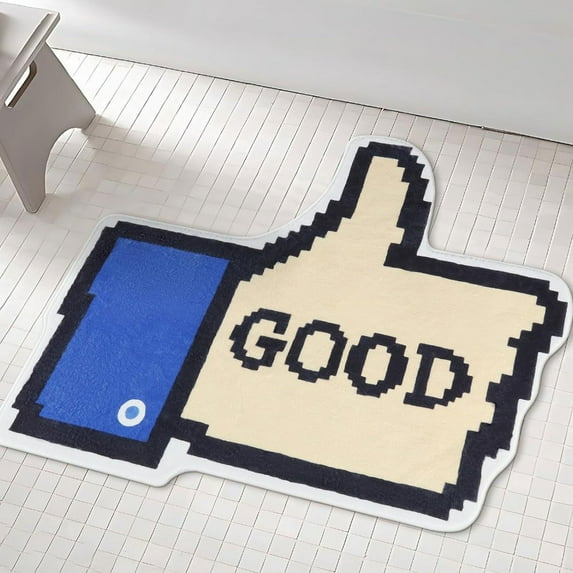 kkbbma under $5 Bathroom Rugs, Bathroom Absorbent Bath Mat, Cute Cartoon Shaped Carpet, Plush Floor Rug for Living Room, Non-Slip Bathroom Rug, Soft Home Decor Carpet