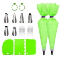 kkbbma under $5 Cake Decorating Tips Set, 15-Piece Cake Decorating Tip Set, Piping Nozzles Bags Cream Scraper Kit, Baking Tools Cupcake Frosting, Reusable Pastry Decorating Supplies