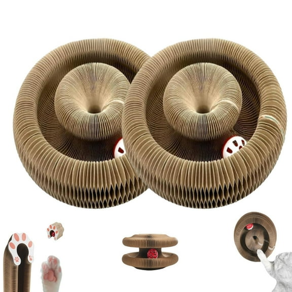 kkbbma under $5 Cat Scratching Board, Cat Scratching Board OrganToy, Expandable Corrugated Cardboard Scratcher, Interactive Cat PlayToyBall Track, Furniture Protection Cat Scratch Pad