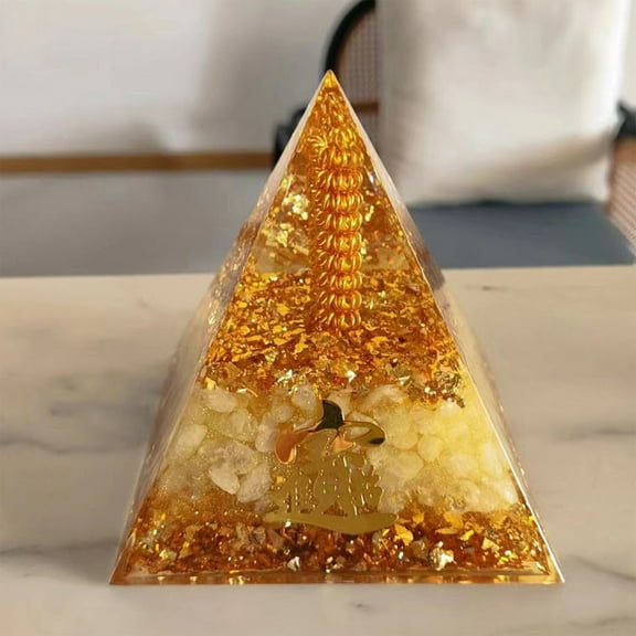 kkbbma under $5 Crystal Pyramids - Natural Crystal Quartz Chip Decorative Resin Stand - Office Desk Tabletop Ornament Stylish Gift Idea With Crystal Tower Design