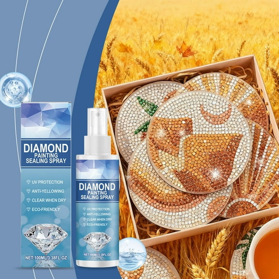 kkbbma under $5 Diamonds Paintings Sealant Spray, Diamonds Paintings Sealer Spray, 100ml Anti Yellowing Clear Coat, UV Protection Varnish for Diamond Art, Transparent Protective Finish
