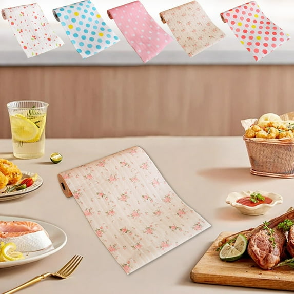 kkbbma under $5 Drawer and Shelf Liner for Kitchen Cabinet, Non-Adhesive Cabinet Liner, Floral Shelf Paper Non-Slip Mats Cupboard Liners Contact Protect Dresser/Shelves/Table