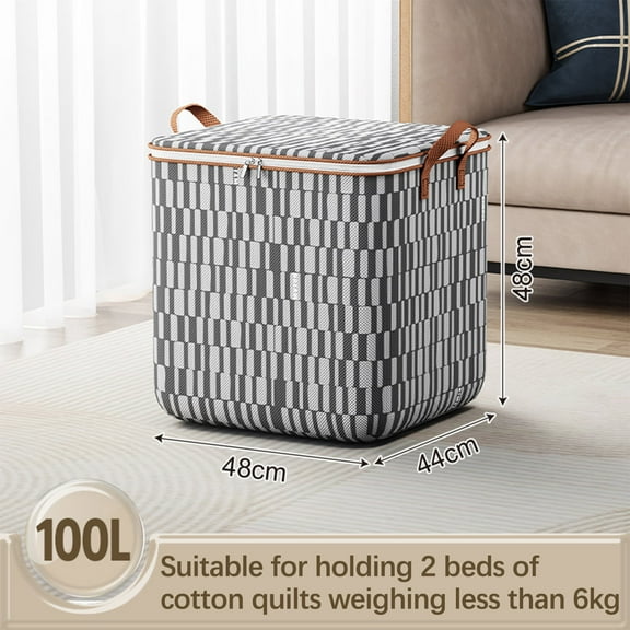 kkbbma under $5 Durable Storage Clothing Bags - Clothes Storage Bins Foldable Storage Containers Clothes Organizer with Reinforced Handle for Blankets, Bedding, Collapsible with Zipper