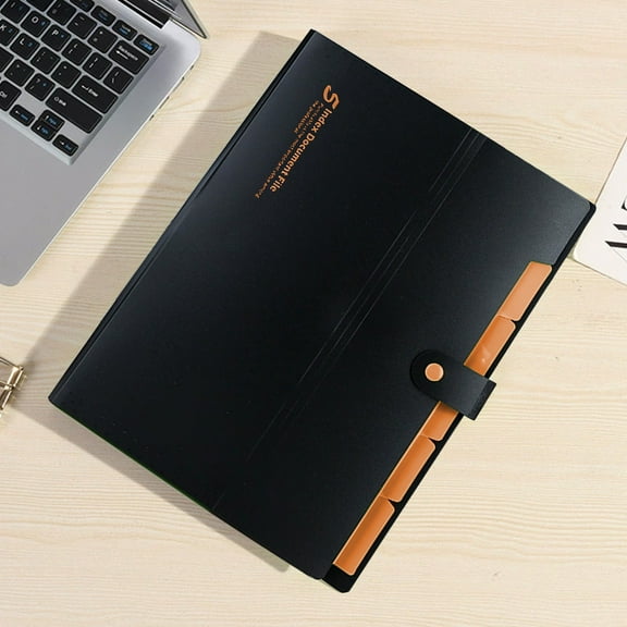 kkbbma under $5 Expanding File Folders with 5 Pockets, A4 Letter Size Accordion File Folders, Plastic Filling Folders Document Organizer for Home & Office