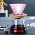thumbnail image 1 of kkbbma under $5 Glass Coffee Filter, Colorful Glass Coffee Filter, Hand Drip Coffee Maker Reusable Filter Mug, Portable Glass Coffee Brewer with Removable Wooden Base, Pour Over Coffee Maker, 1 of 6