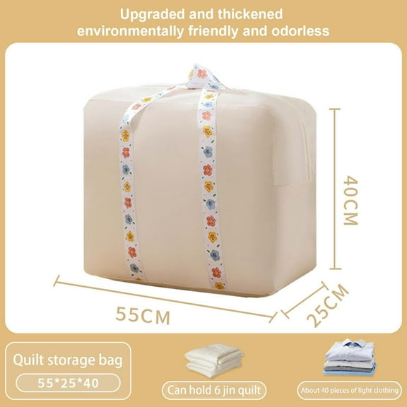 kkbbma under $5 Large Storage Bags, Closet Organizers Storage Containers,Extra Large Blanket Storage Bags for Clothes, Comforter, Bedding, Moving Bags with Zipper and Reinforced Handle