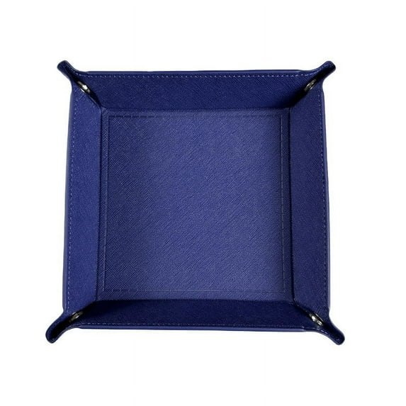 kkbbma under $5 Leather Dice Tray, Leather Dice Tray, Four Corner Folding Game Dice Roller, Synthetic Leather Storage Tray, Tabletop Gaming Accessory, Portable Travel Dice Mat