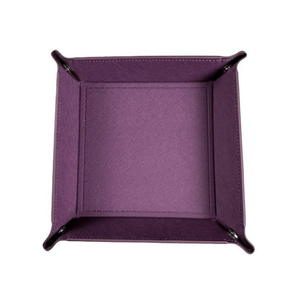 kkbbma under $5 Leather Dice Tray, Leather Dice Tray, Four Corner Folding Game Dice Roller, Synthetic Leather Storage Tray, Tabletop Gaming Accessory, Portable Travel Dice Mat