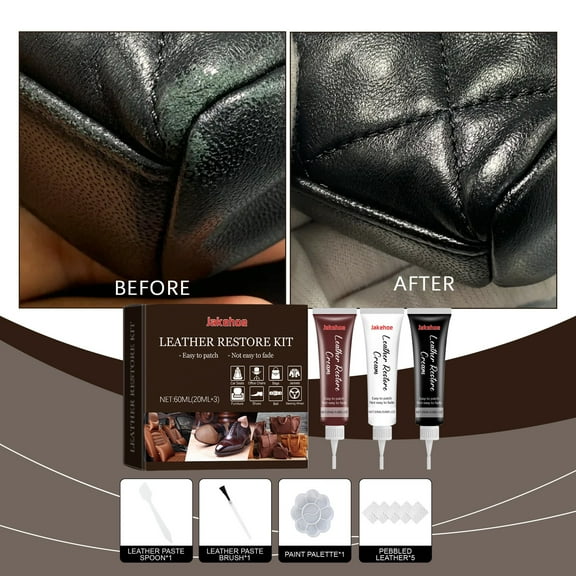 kkbbma under $5 Leather Repair Paste, Leather Repair Paste Filler, Hole Patch Aging Reduction, 20ml Leather Restoration Kit, Furniture Sofa Repair, Car Seat Leather Fix