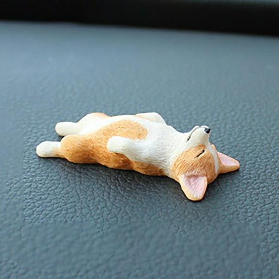 kkbbma under $5 Mini Corgi Figurine, Mini Corgi Cute Resin Decoration, Simulation Puppy Dog Model Car Decor, Desk Shelf Home Office Decor, Gift for Dog Lovers Animal Lovers, Corgi Decor, Desk Decor