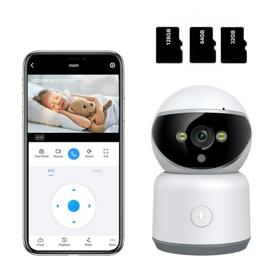 kkbbma Under $5 Monitoring Camera - 5G Full-color WIFI Mobile Phone Interconnection Rotating Perspective Voice Call Alarm Function Home Monitoring Camera
