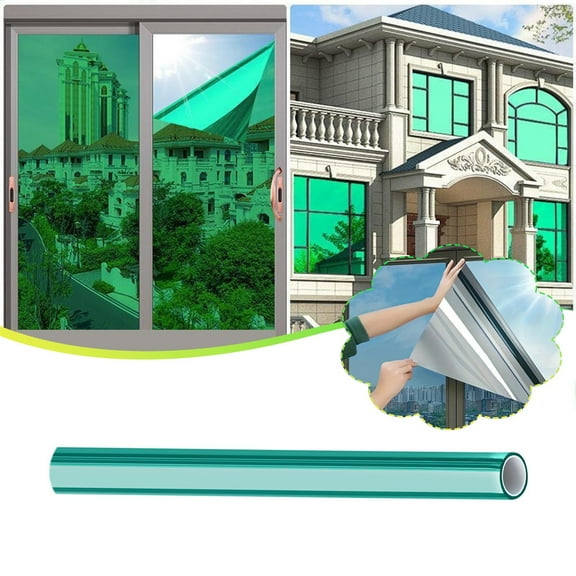 kkbbma under $5 One Way Window Film, One Way Privacy Window Film, Sun Blocking Reflective Heat Control Film, Static Cling No Glue Window Tint, Thermal Insulation Window Covering