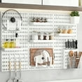 thumbnail image 1 of kkbbma under $5 Pegboard Shelf, Pegboard Shelf, Plastic Wall-Mounted Storage Organizer, 30x30cm Hole Board for Headphones Stationery, Home Office Tool Accessory Holder, 1 of 6