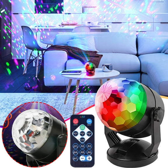 kkbbma under $5 RGB Crystal Ball Light, RGB Crystal Ball Party Light, Remote Control DJ Stage Light, 7 Mode Strobe Disco Lamp, Wedding Club Bar Lighting, Home Dance Party Decoration