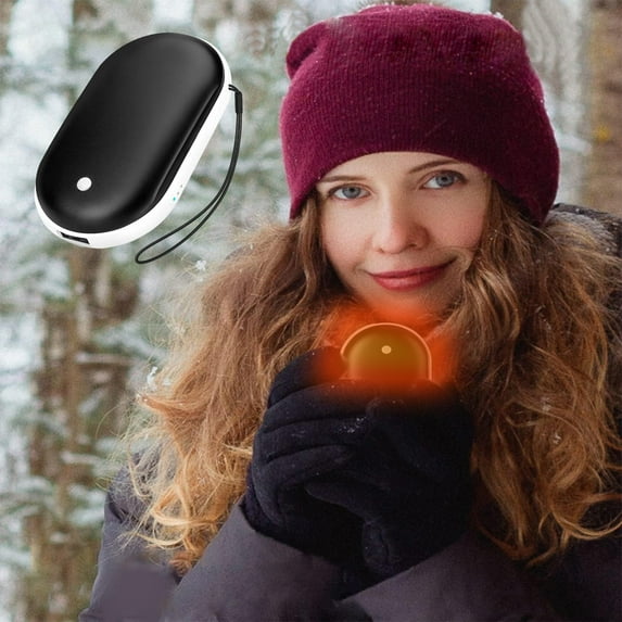 kkbbma under $5 Rechargeable Hand Warmers, Rechargeable Hand Warmer, 2400mAh Portable Pocket Handwarmer, USB Charging Hand Heater, Power Bank Dual Function, 3 Temperature Settings