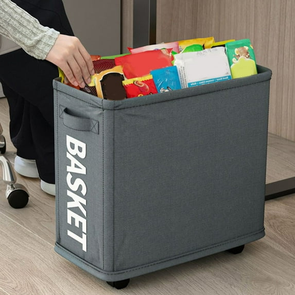 kkbbma under $5 Rolling Laundry Hamper, Collapsible Laundry Hamper with Wheels, Rolling Clothes Basket with Lid, Waterproof Dirty Clothes Storage Bin, Foldable Laundry Organizer for Home Dorm