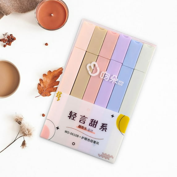 kkbbma under $5 Soft Head Highlighter Pen, Soft Tip Highlighter Pens, 10ml Bible Safe Highlighters, Pastel Color Marker Pens, Teen Study Supplies, Non Neon Mild Color Markers