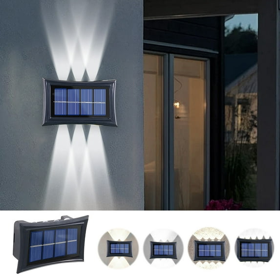 kkbbma under $5 Solared LED Wall Sconce, Plastic Modern Wall Light Fixtures, Indoor Outdoor Up and Down Wall Lighting for Living Room Bedroom Hallway Corridors