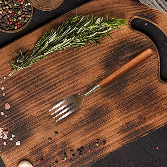 kkbbma under $5 Stainless Steel Flatware, Stainless Steel Spoon and Fork Set, Flatware Cutlery Set Kitchen Utensils, Wooden Handle Dishwasher Safe Spoon Fork, Brown Dining Spoon Fork Set