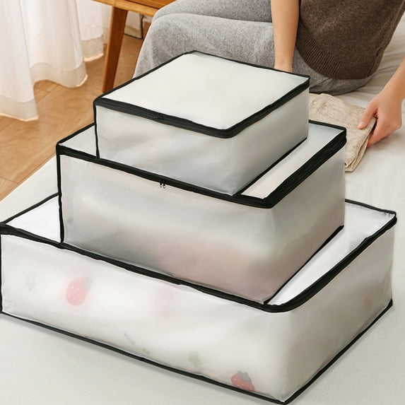 kkbbma Under $5 Storage Bins, Clothes Storage, Foldable Blanket Storage Bags, Under Bed Storage Containers for Organizing, Clothing, Bedroom, Comforter, Closet, Dorm, Quilts, Organizer