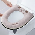thumbnail image 1 of kkbbma under $5 Thicker Toilet Seat Cover Pads - Bathroom Soft Toilet Seat Warmer Stretchable Washable Fibre Cloth Toilet Seat Cushion Cover Toilet Seat Cover, 1 of 6